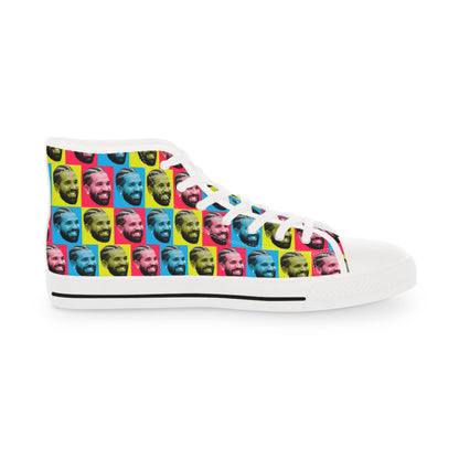 Drake Colored Checker Faces Men's High Top Sneakers