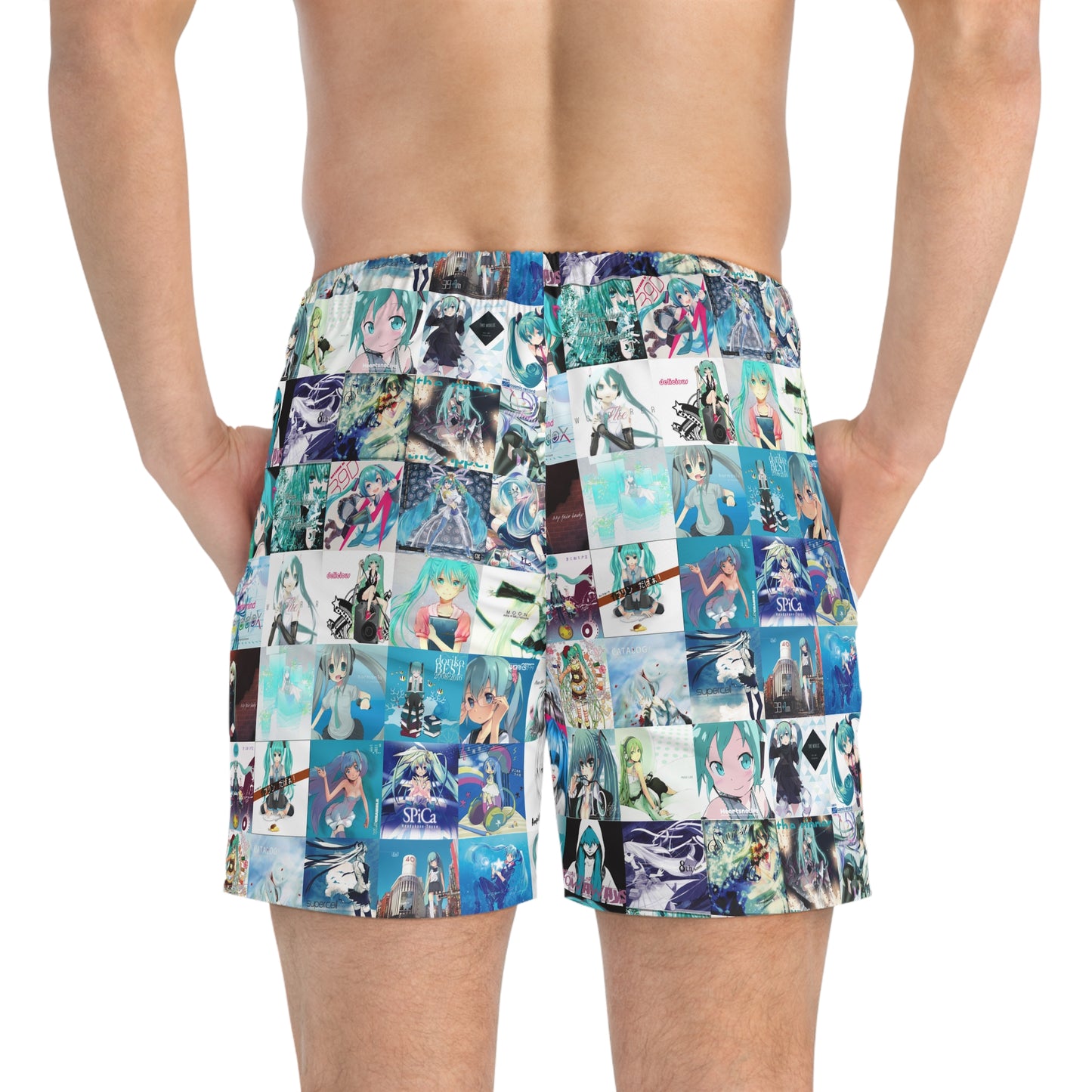 Hatsune Miku Album Cover Collage Men's Swim Trunks