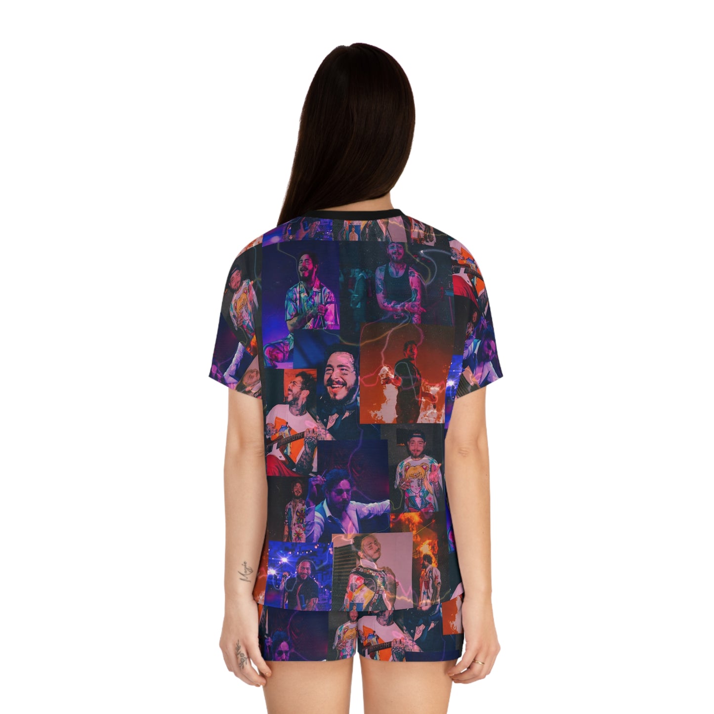 Post Malone Lightning Photo Collage Women's Short Pajama Set