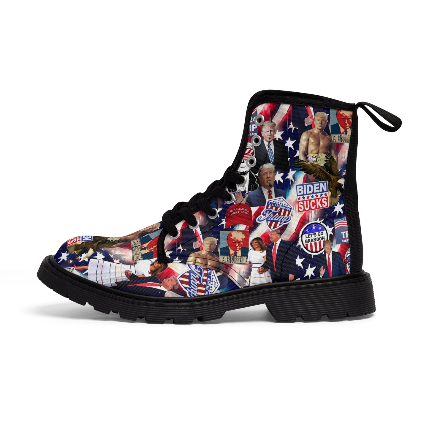 Donald Trump 2024 MAGA Montage Men's Canvas Boots