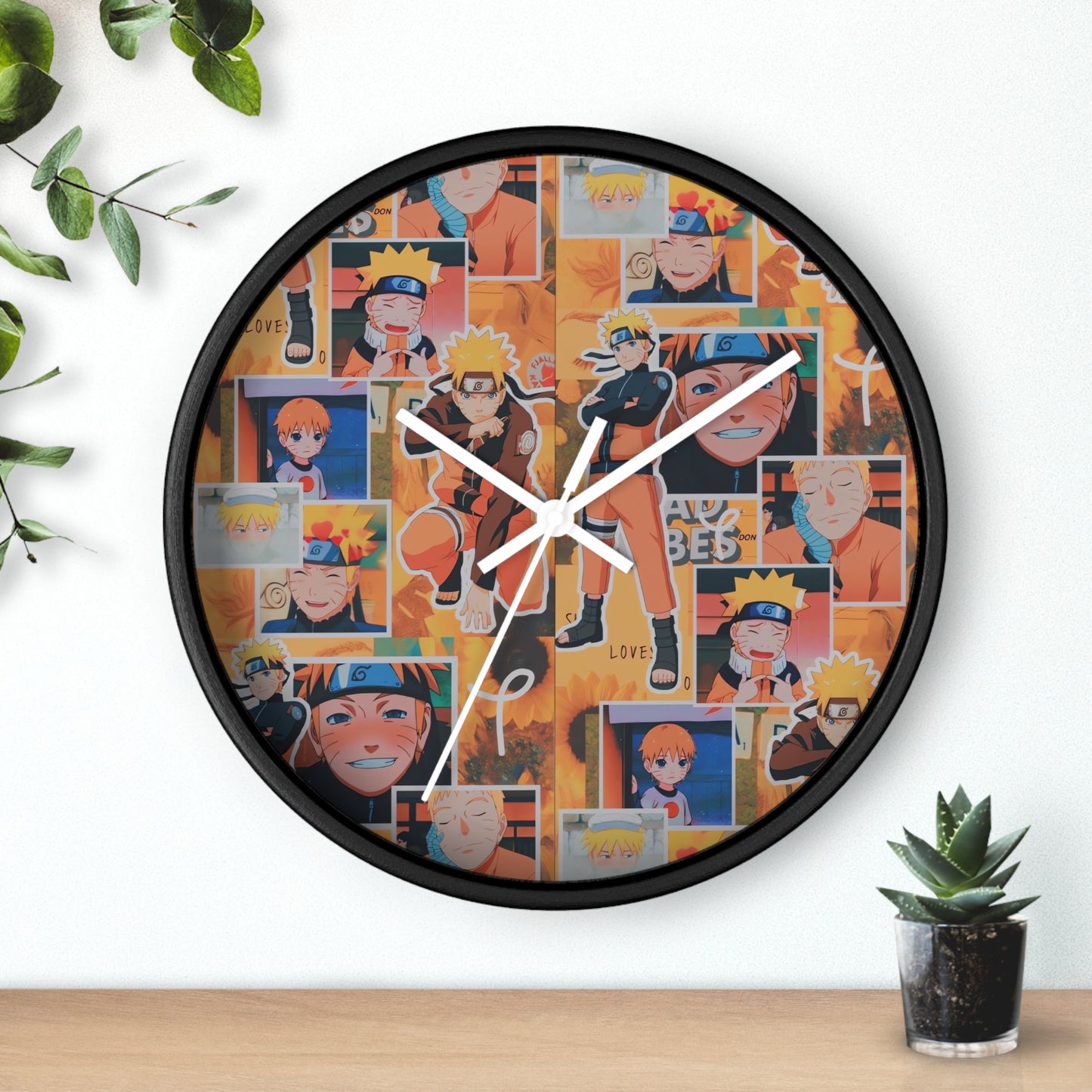 Naruto Uzumaki Sunflower Blaze Collage Wall Clock