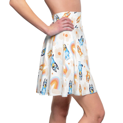 Bluey Rainbows & Flowers Pattern Women's Skater Skirt