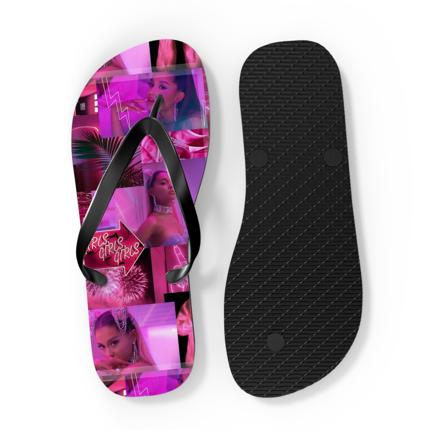 Ariana Grande 7 Rings Collage Flip Flops