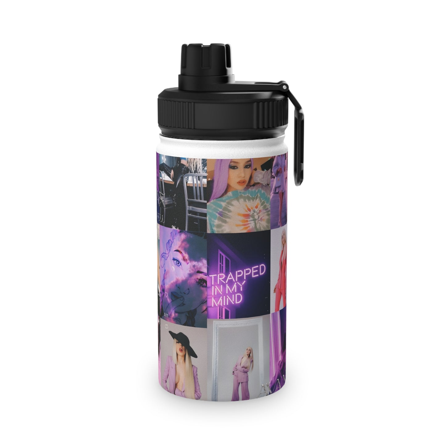 Ava Max Belladonna Photo Collage Stainless Steel Water Bottle with Sports Lid