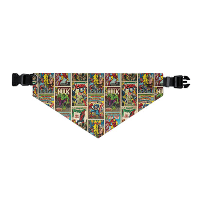 Marvel Comic Book Cover Collage Pet Bandana Collar