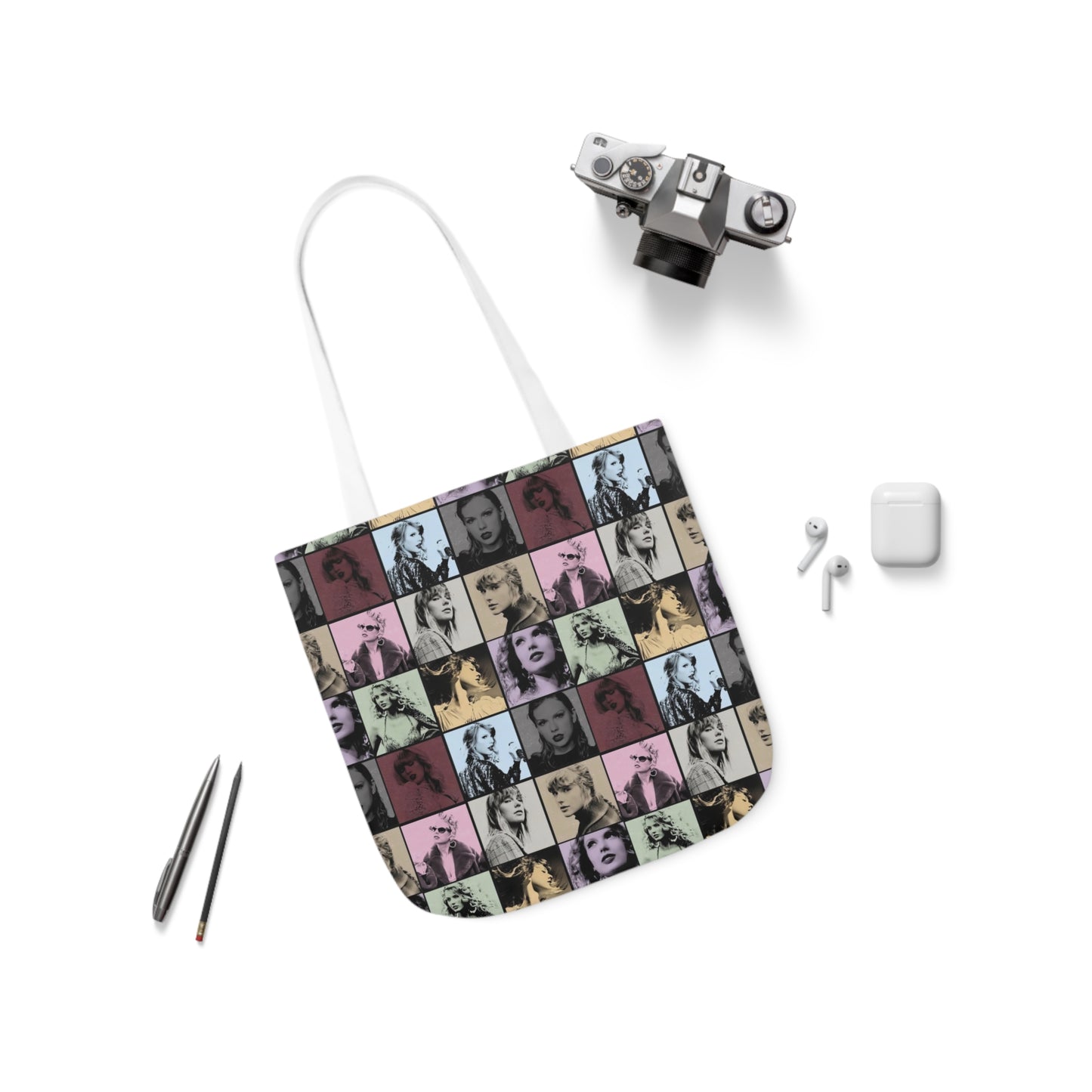 Taylor Swift Eras Collage Polyester Canvas Tote Bag