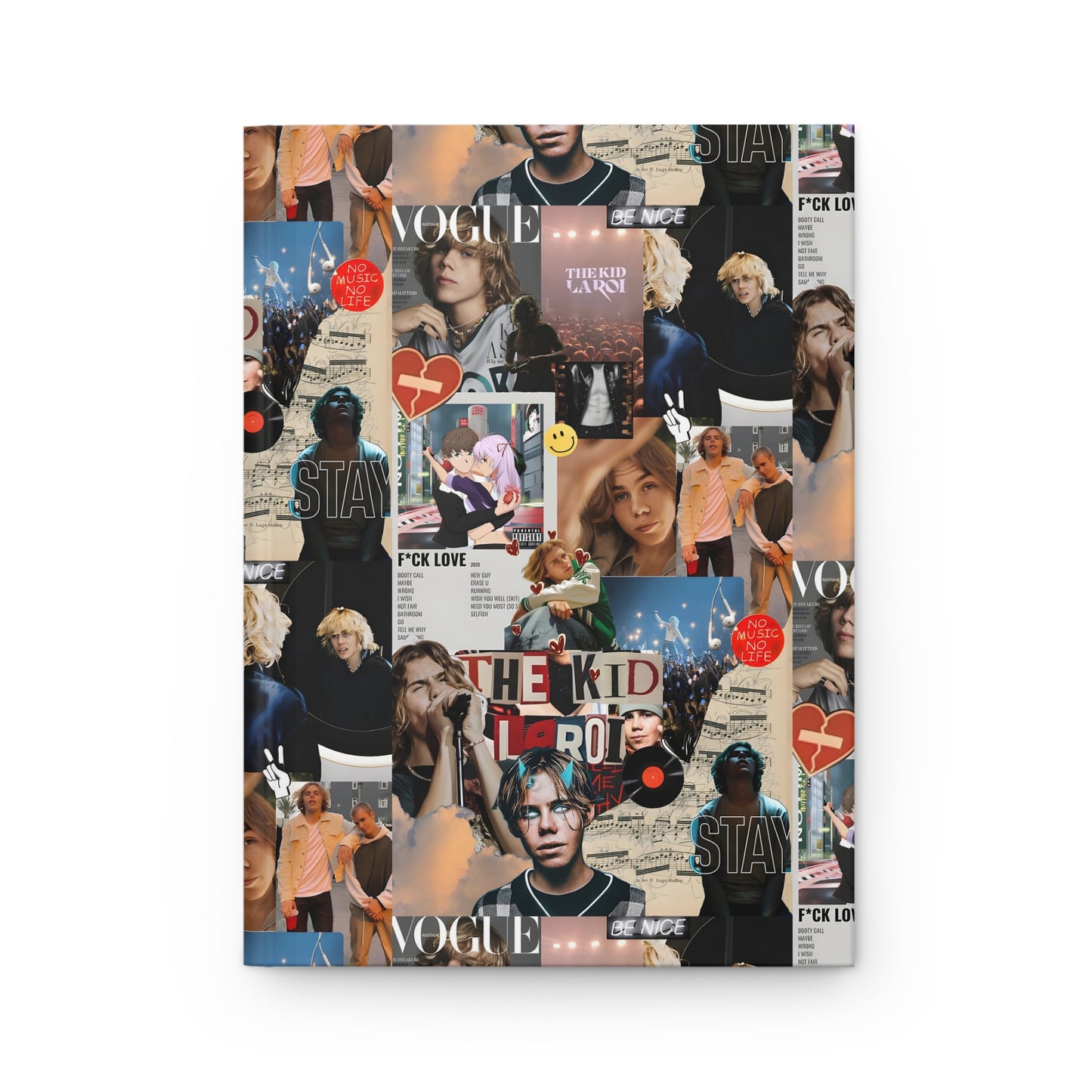 The Kid LAROI No Music No Life Collage Hardcover Journal