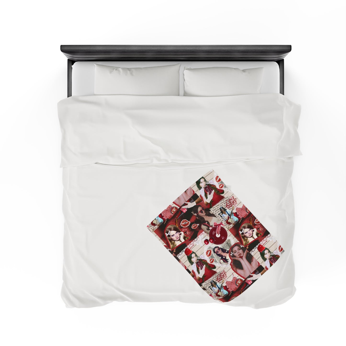 Lana Del Rey Cherry Coke Collage Velveteen Plush Blanket