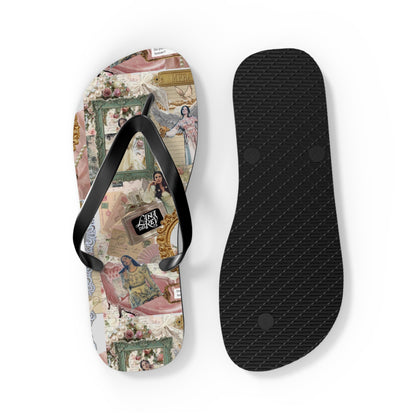 Lana Del Rey Victorian Collage Flip Flops