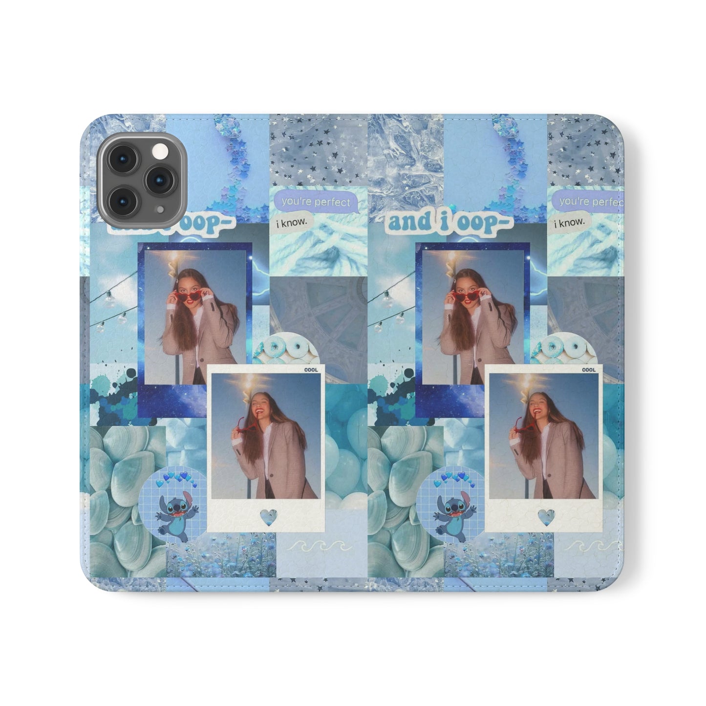 Olivia Rodrigo Light Blue Aesthetic Collage Phone Flip Case