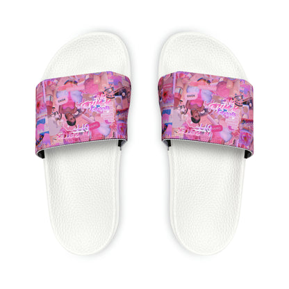 Ariana Grande Purple Vibes Collage Youth Slide Sandals