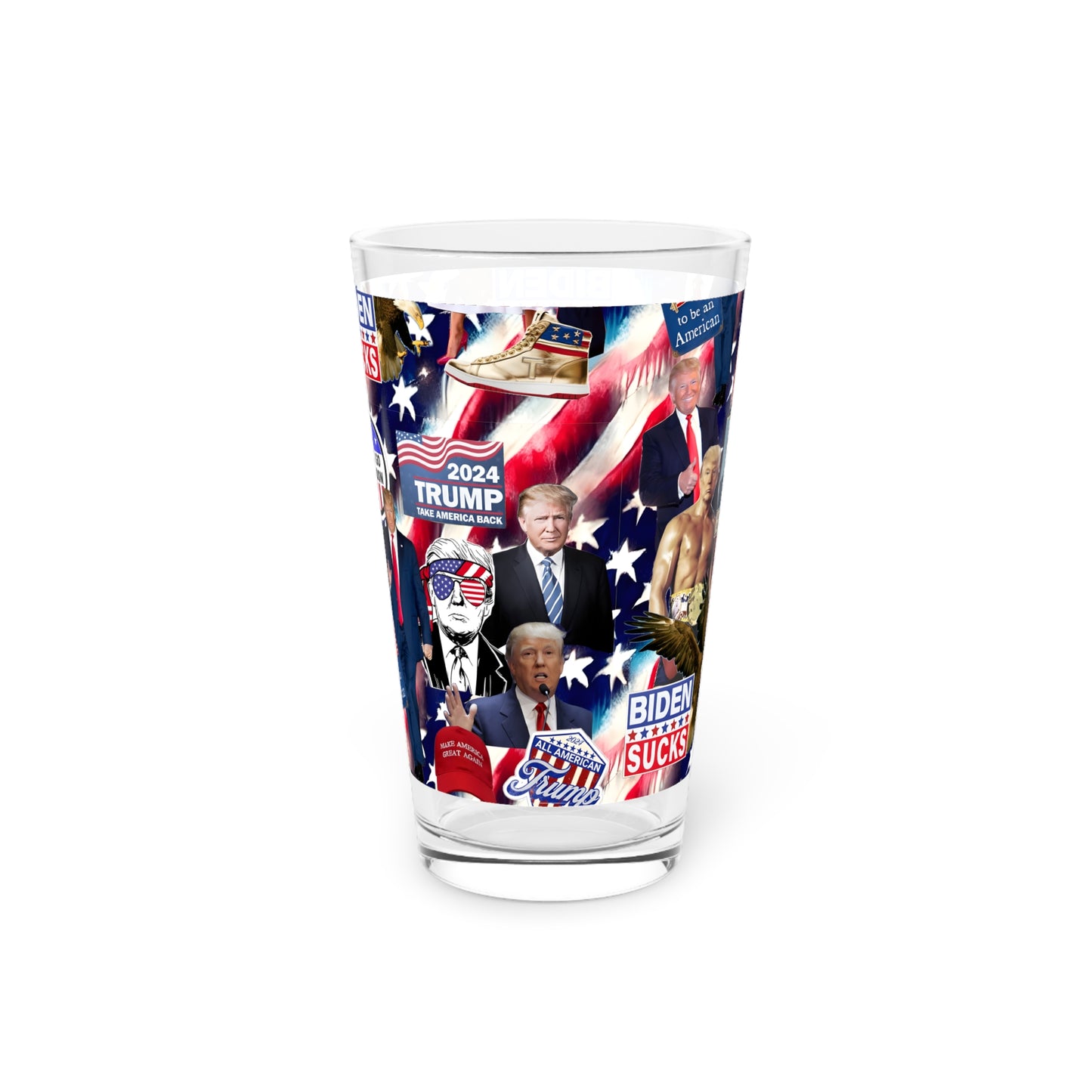 Donald Trump 2024 MAGA Montage Pint Glass