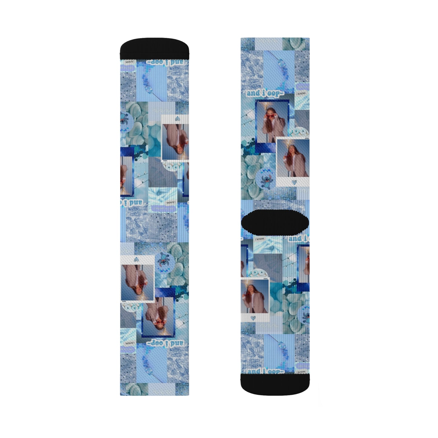 Olivia Rodrigo Light Blue Aesthetic Collage Tube Socks