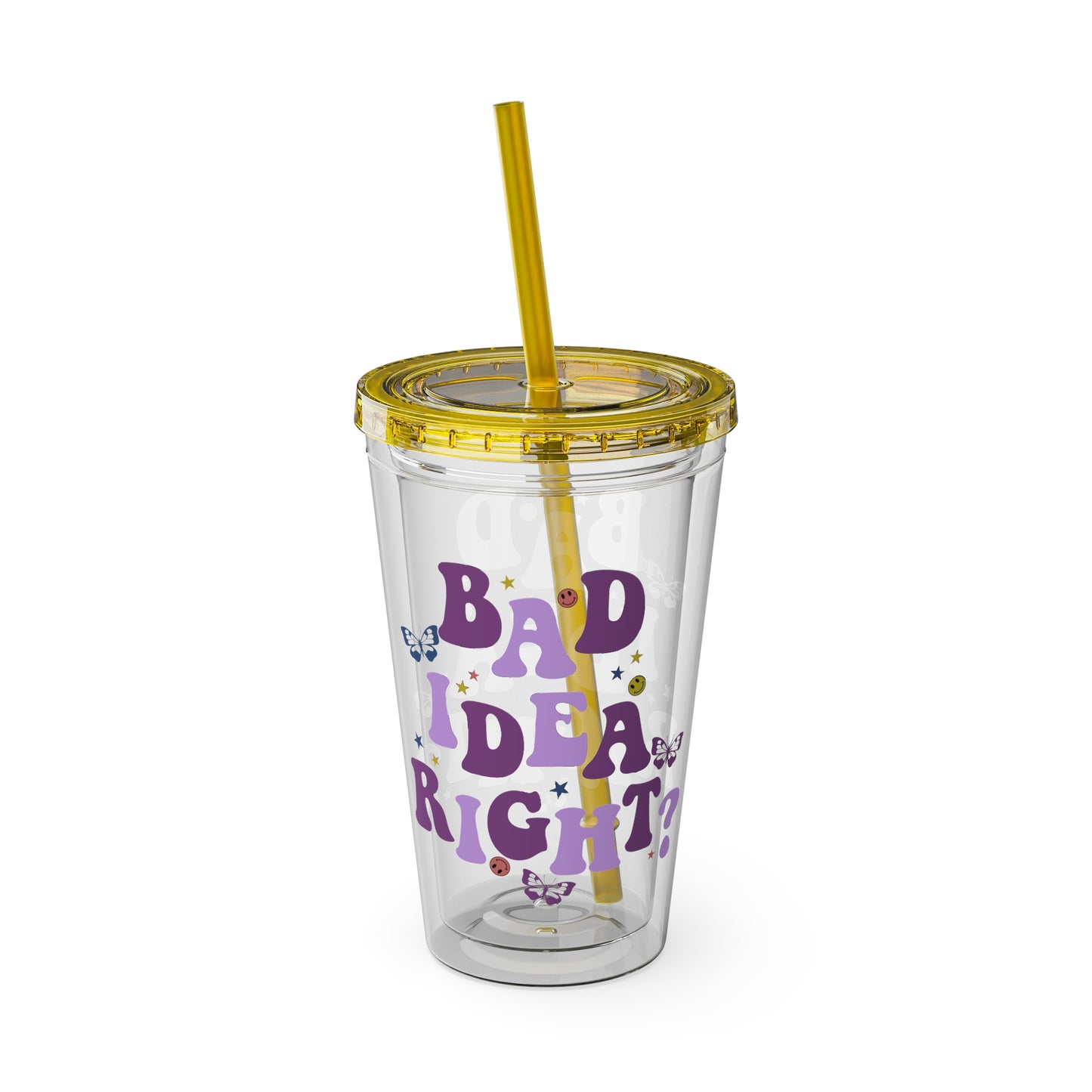 Olivia Rodrigo Bad Idea Right? Sunsplash Tumbler with Straw