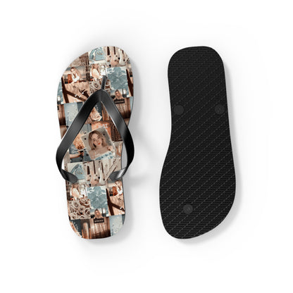 Sabrina Carpenter Peachy Princess Collage Flip Flops