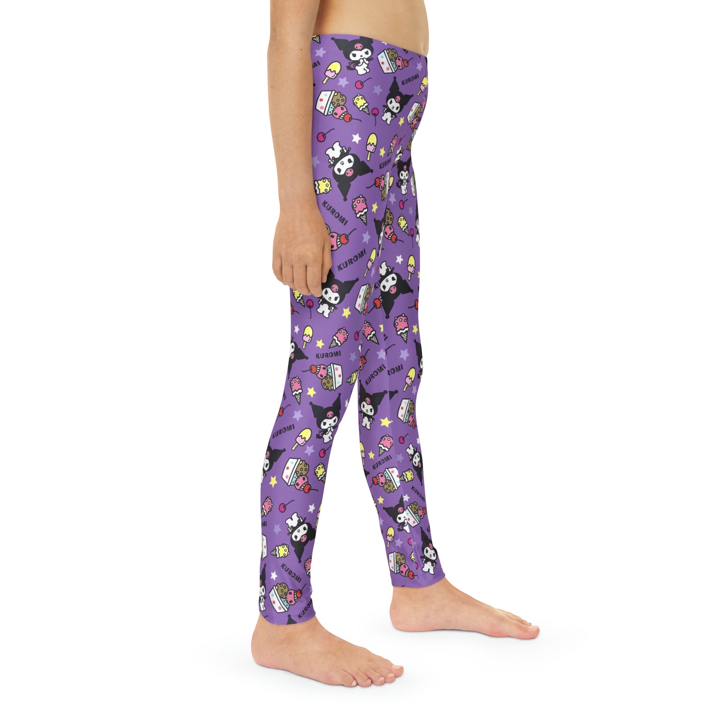 Kuromi Ice Cream Sundae Pattern Youth Full-Length Leggings