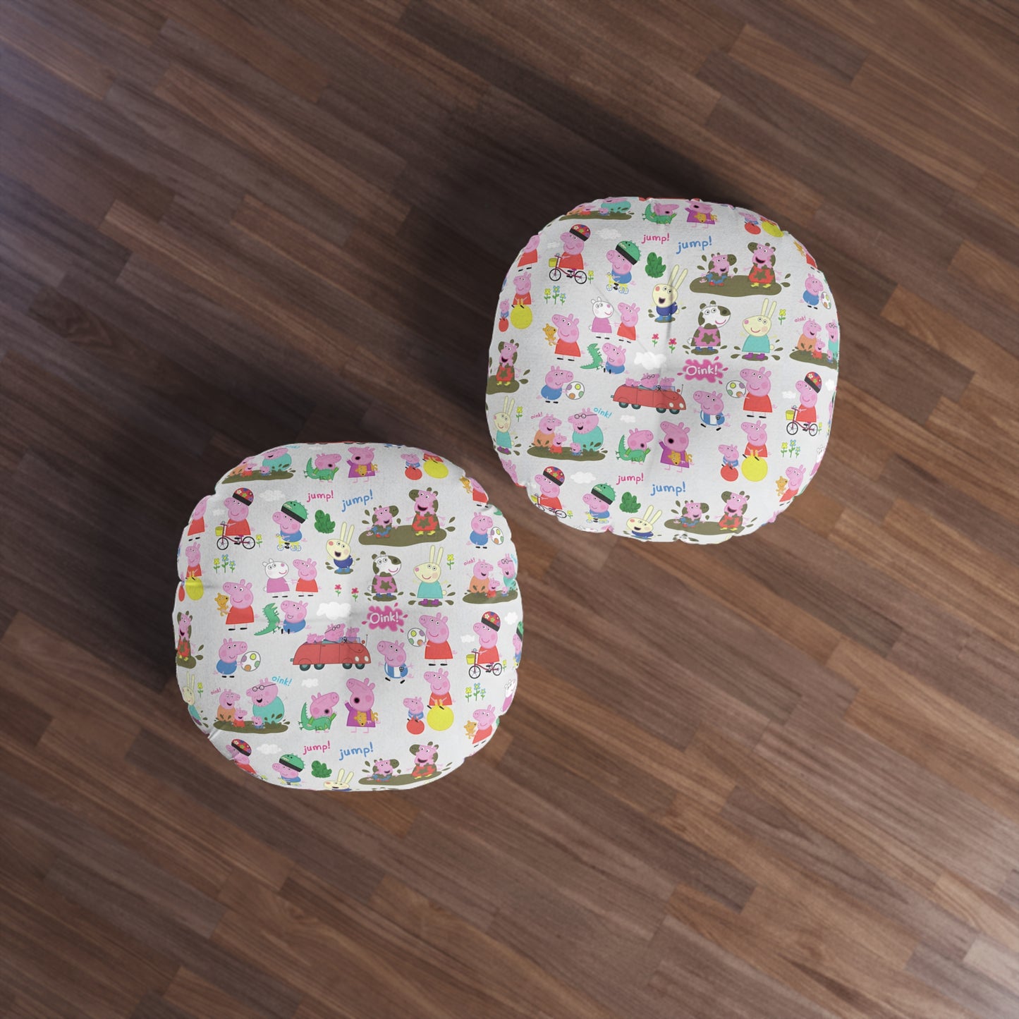 Peppa Pig Oink Oink Collage Tufted Round Floor Pillow