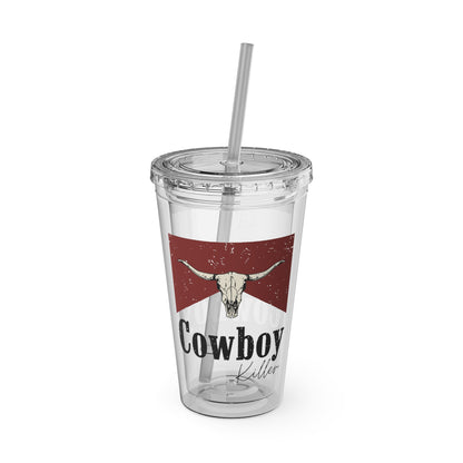 Morgan Wallen Cowboy Killer Sunsplash Tumbler with Straw