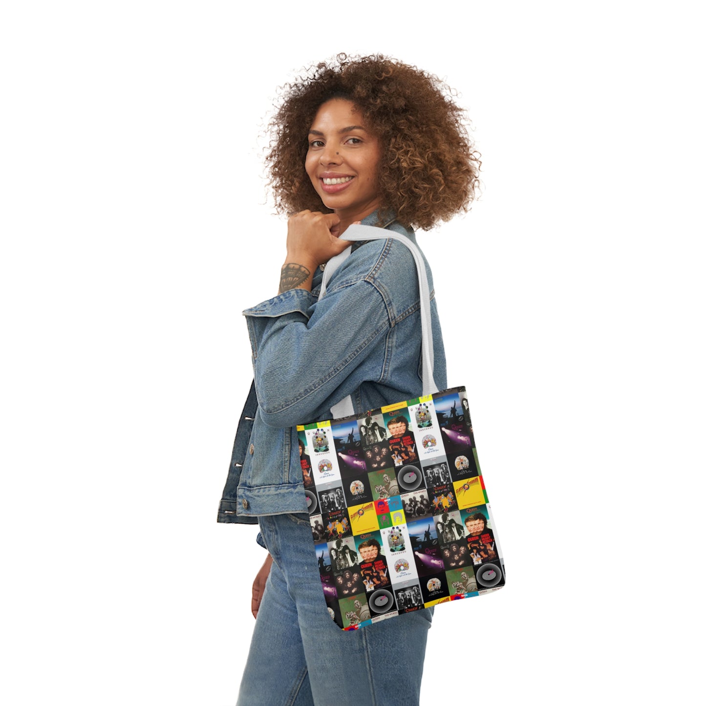 Queen Album Cover Collage Polyester Canvas Tote Bag