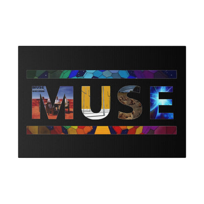 Muse Album Art Letters Thin Matte Stretched Canvas