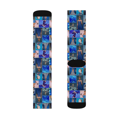 Taylor Swift Blue Dreams Collage Unisex Tube Socks