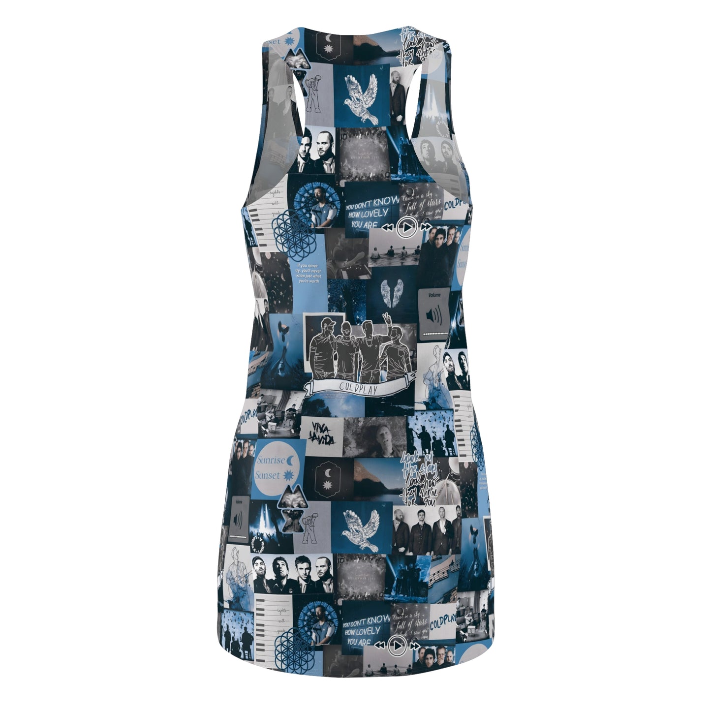 Coldplay Sunrise Sunset Collage Women's Cut & Sew Racerback Dress