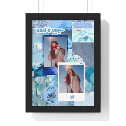 Olivia Rodrigo Light Blue Aesthetic Collage Framed Print