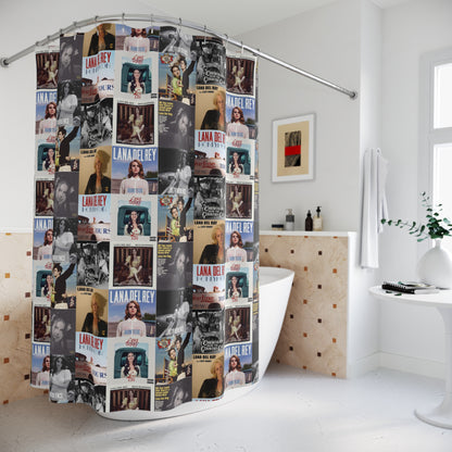 Lana Del Rey Album Cover Collage Polyester Shower Curtain
