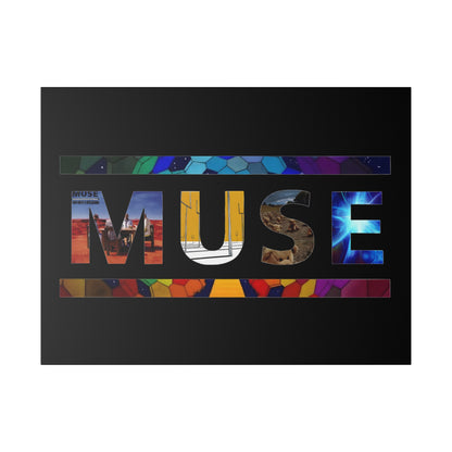 Muse Album Art Letters Thin Matte Stretched Canvas