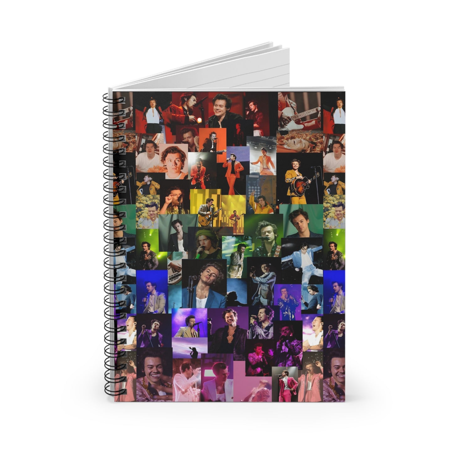 Harry Styles Rainbow Photo Collage Ruled Line Spiral Notebook