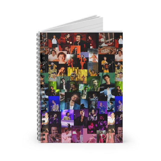 Harry Styles Rainbow Photo Collage Ruled Line Spiral Notebook