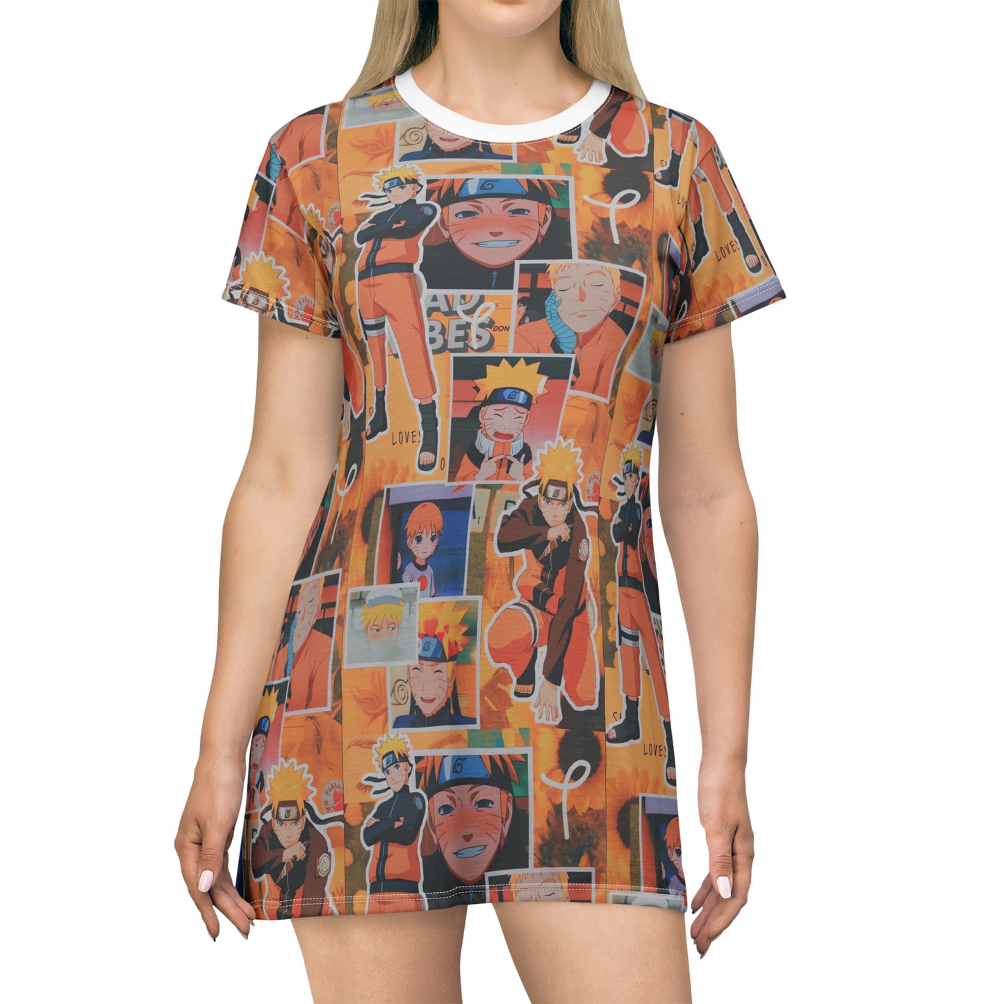 Naruto Uzumaki Sunflower Blaze Collage T-Shirt Dress