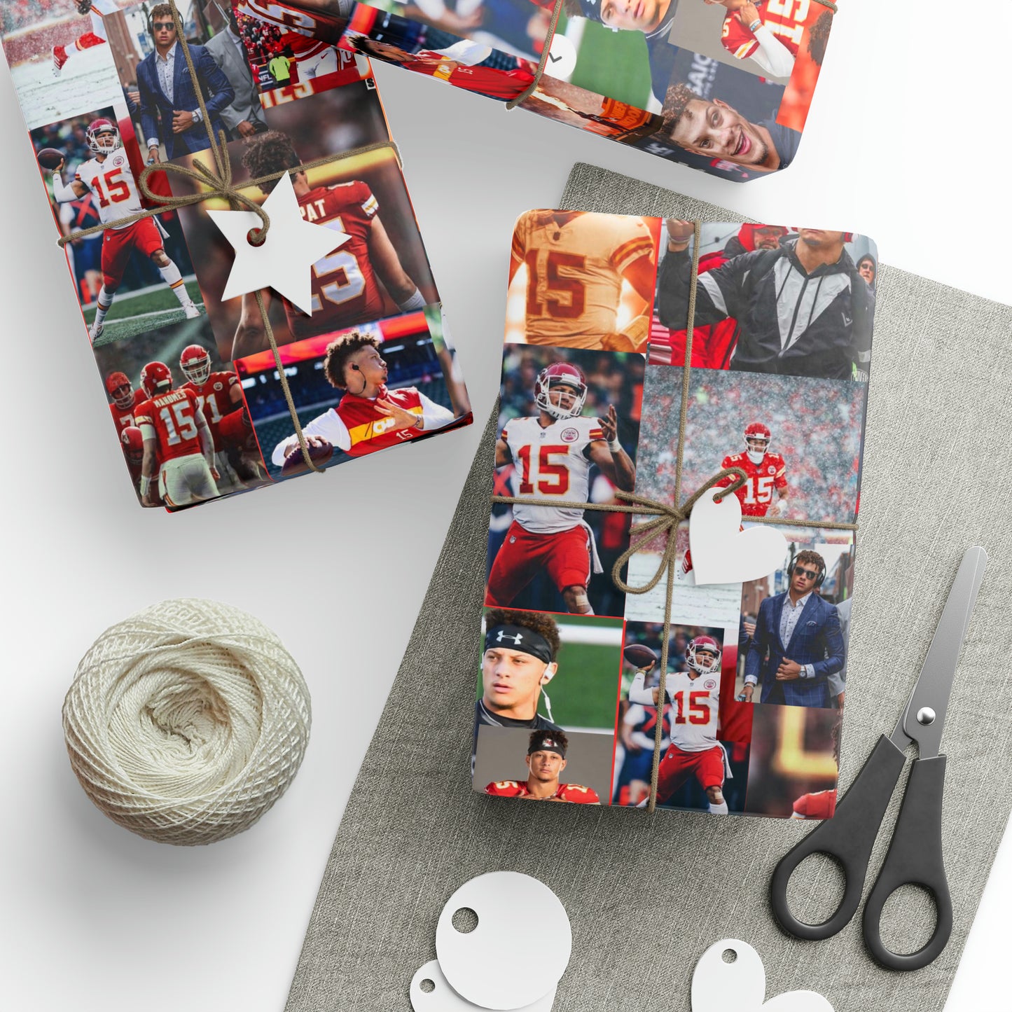 Patrick Mahomes Chiefs MVPAT Photo Collage Gift Wrapping Paper