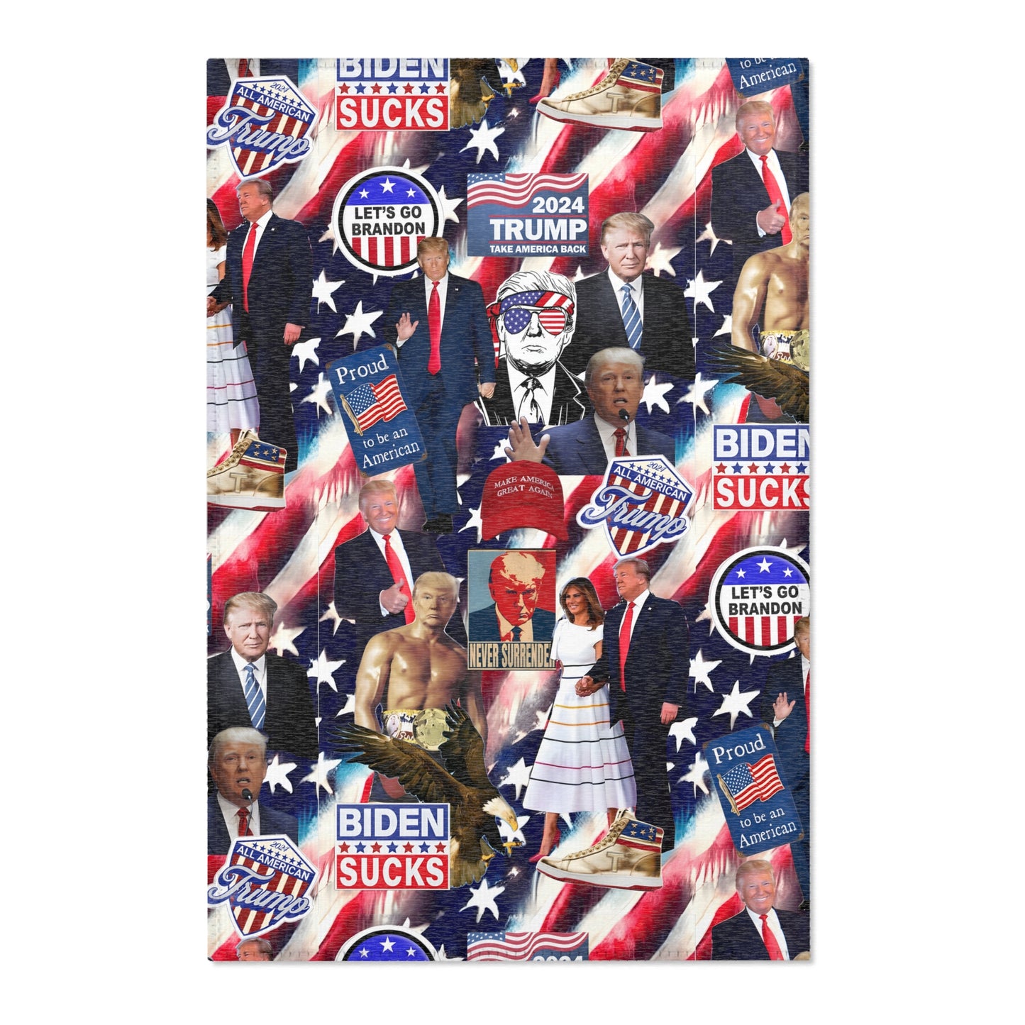 Donald Trump 2024 MAGA Montage Area Rugs