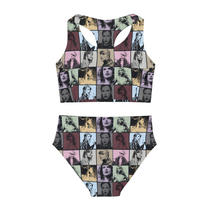 Taylor Swift Eras Collage Girls Two Piece Swimsuit