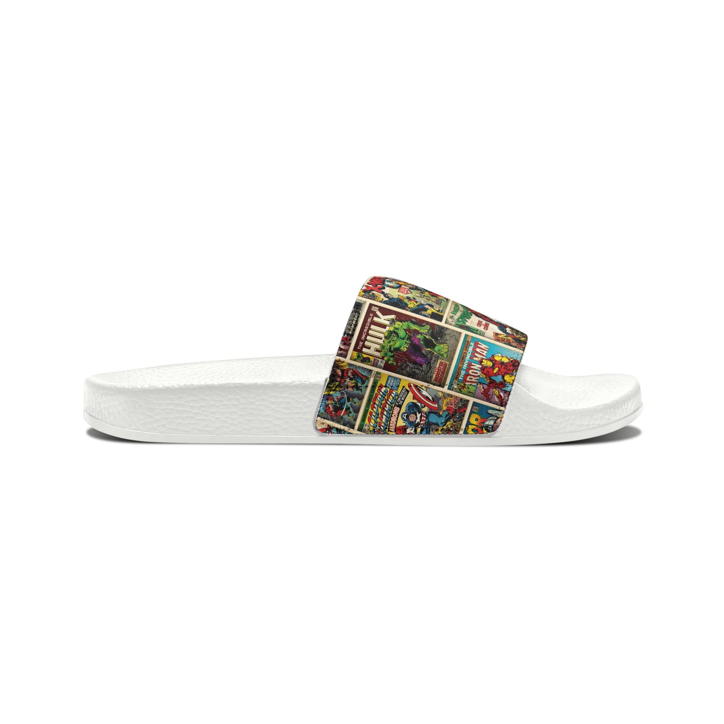 Marvel Comic Book Cover Collage Men's Slide Sandals