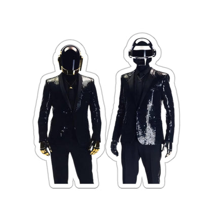 Daft Punk Standing In Black Suits Kiss-Cut Sticker