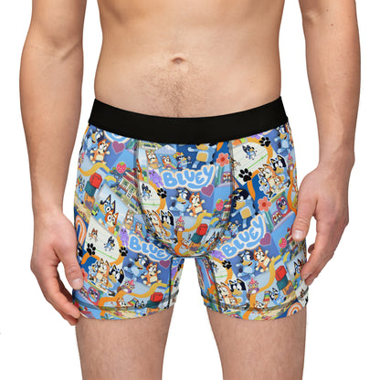 Bluey Playtime Collage Men's Boxers