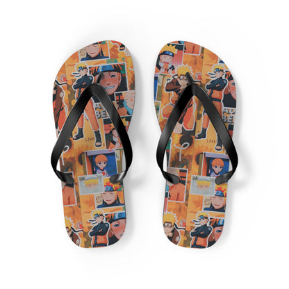 Naruto Uzumaki Sunflower Blaze Collage Flip Flops