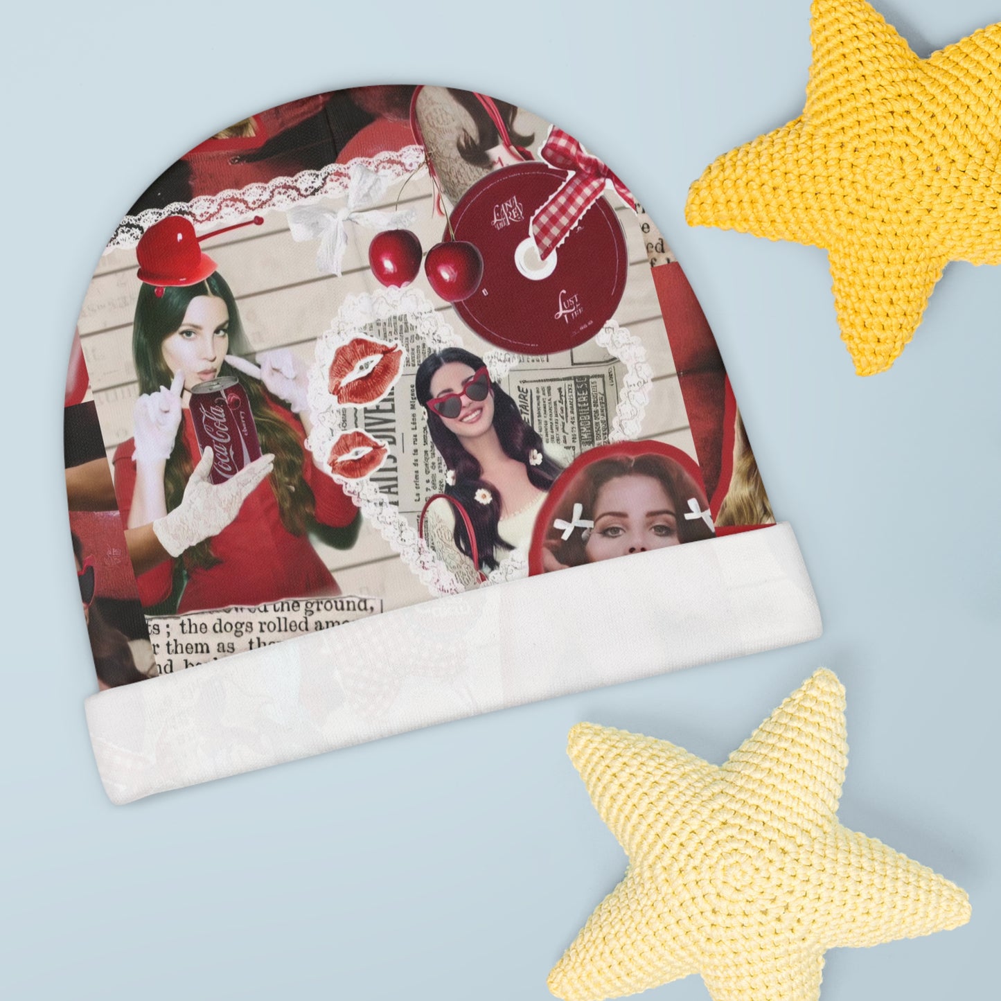 Lana Del Rey Cherry Coke Collage Baby Beanie