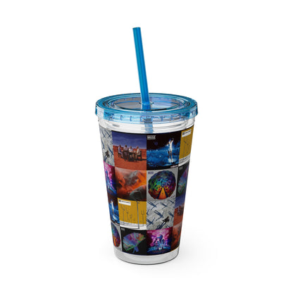 Muse Album Cover Collage Sunsplash Tumbler with Straw