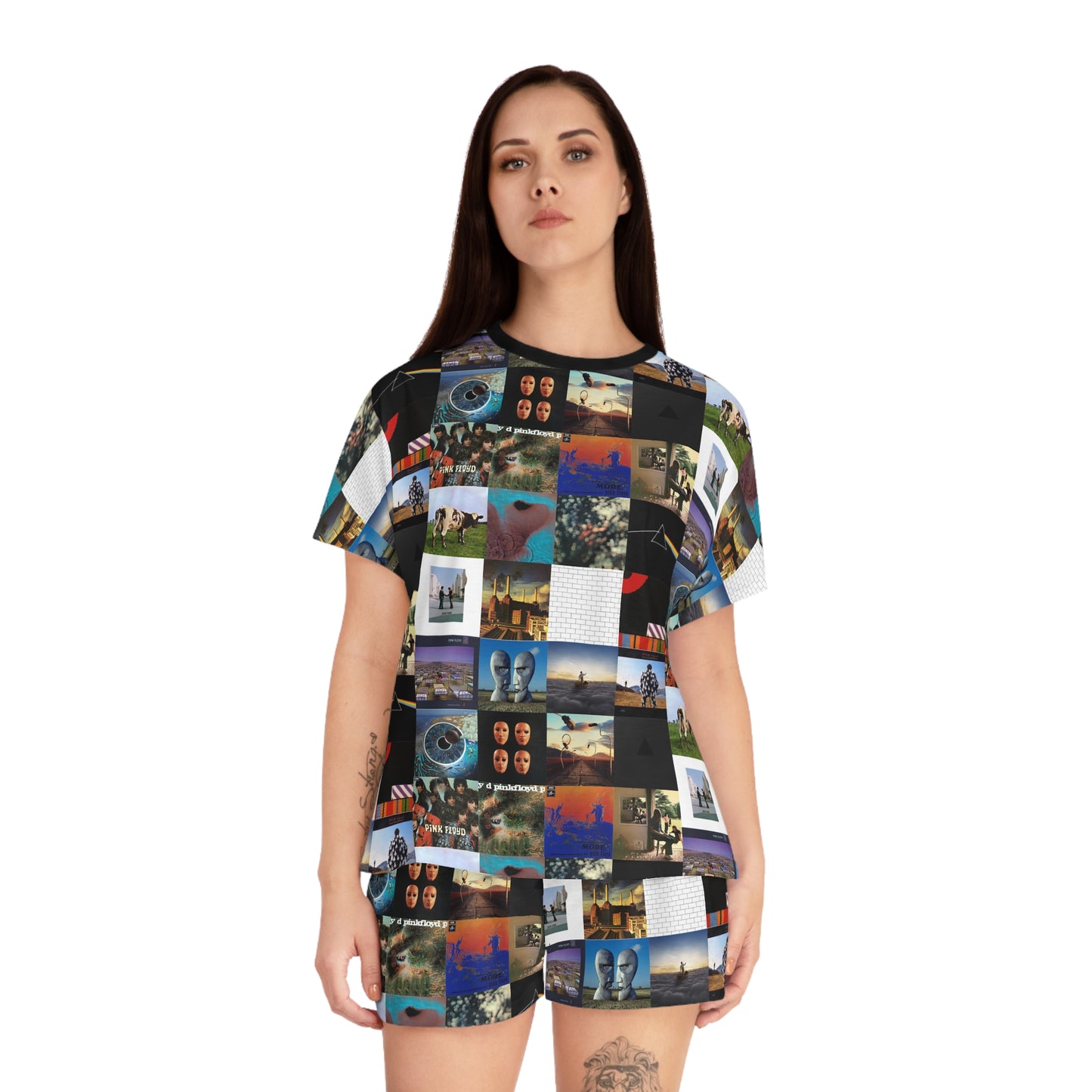 Pink Floyd Album Cover Collage Women's Short Pajama Set