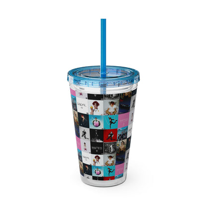 YUNGBLUD Album Cover Art Collage Sunsplash Tumbler with Straw