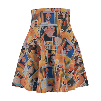 Naruto Uzumaki Sunflower Blaze Collage Women's Skater Skirt