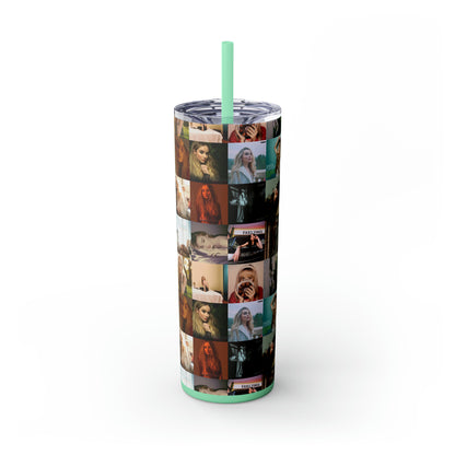 Sabrina Carpenter Album Cover Collage Skinny Tumbler with Straw