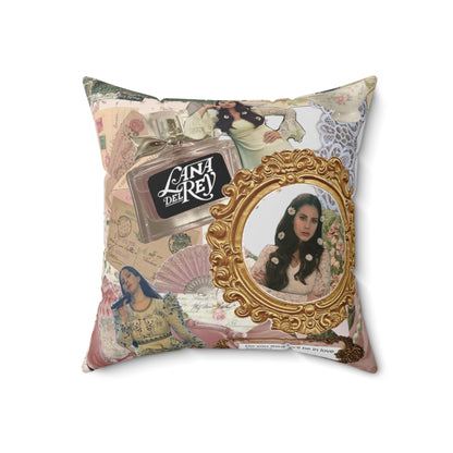 Lana Del Rey Victorian Collage Spun Polyester Square Pillow
