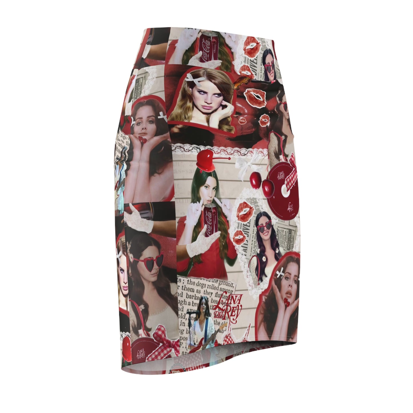 Lana Del Rey Cherry Coke Collage Women's Pencil Skirt