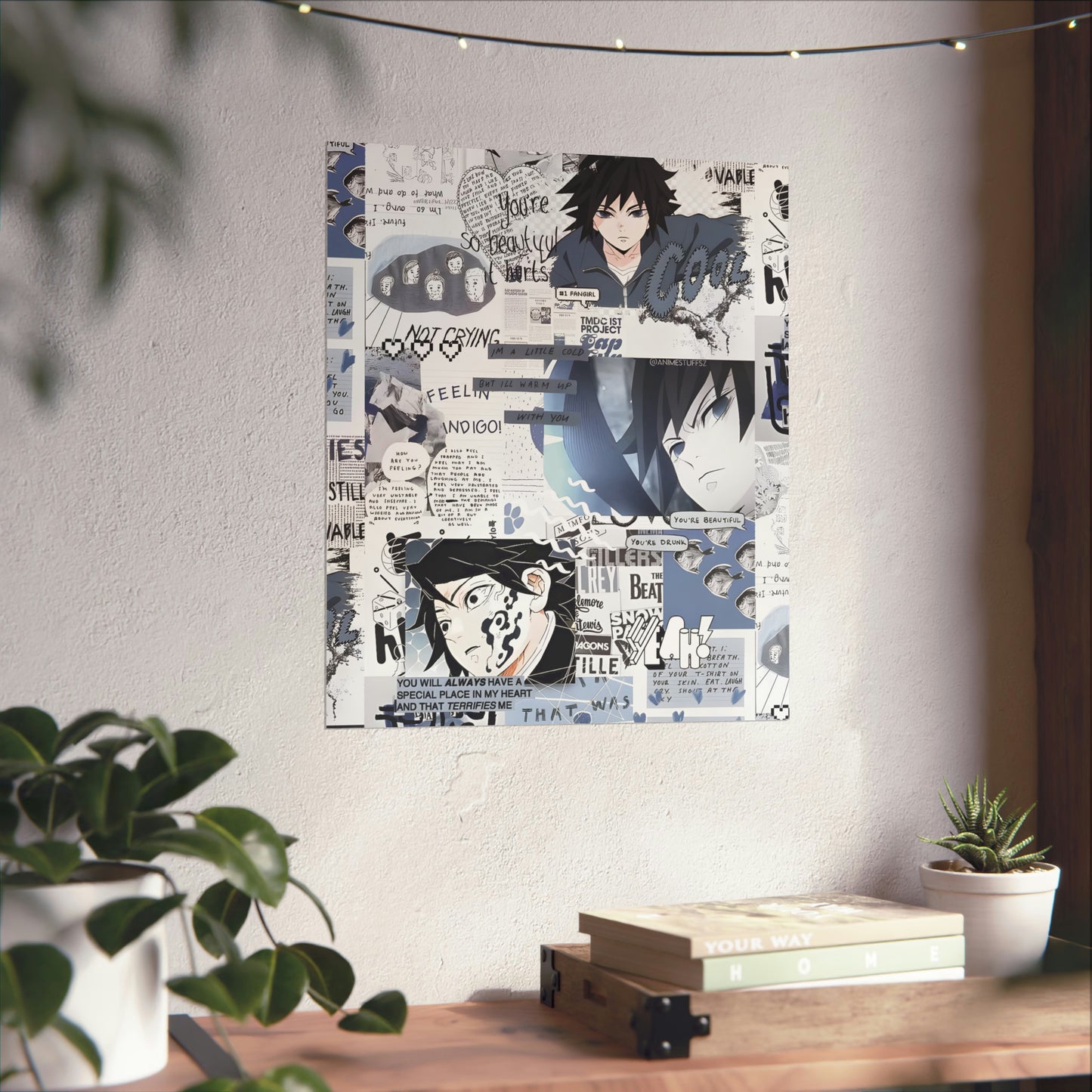 Demon Slayer Giyu Aesthetic Collage Matte Vertical Poster