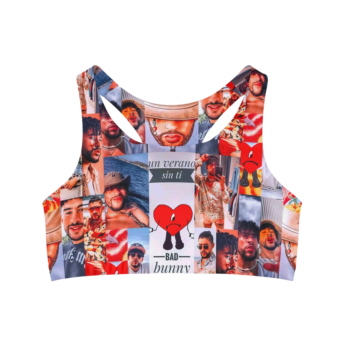 Bad Bunny Un Verano Sin Ti Photo Collage Seamless Sports Bra