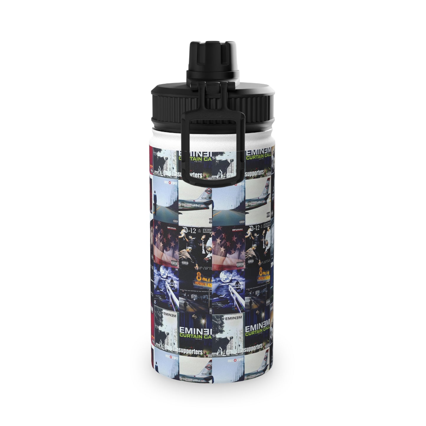 Eminem Album Art Cover Collage Stainless Steel Sports Lid Water Bottle